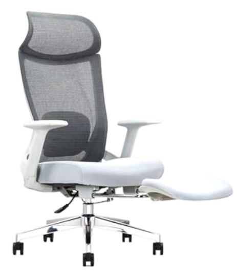 S400 Grey Chair With Footrest – Ergonomic Reclining Chair