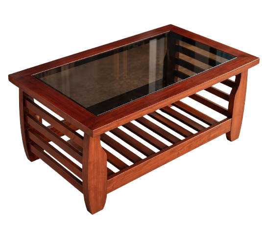 ACACIA CENTRE TABLE WITH GLASS TOP